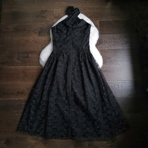 Shoshanna x Anthropologie Midnight Olivia Embroidered Stars Midi Dress - Picture 3 of 13